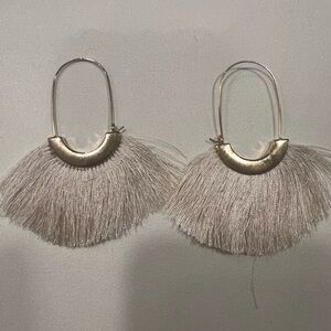 Elegant Silver Fringe Statement Earrings